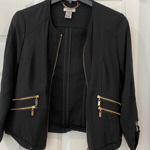 Cache 90s Y2K Gathered Drawstring Tie Light Bomber Jacket Size 0